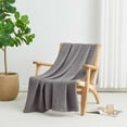 thumbnail image 3 of Great Bay Home All-Season Waffle Cotton Bed Blanket 90x66 (Twin, Dark Grey), 3 of 6