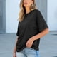 thumbnail image 4 of Tops básicos para mujer,Blusa informal de manga corta para mujer, cuello redondo, bolsillo, mezcla de poliéster y elastano, ajuste suave y cómodo, ideal para uso diario en casa, sopatenor, 4 of 8