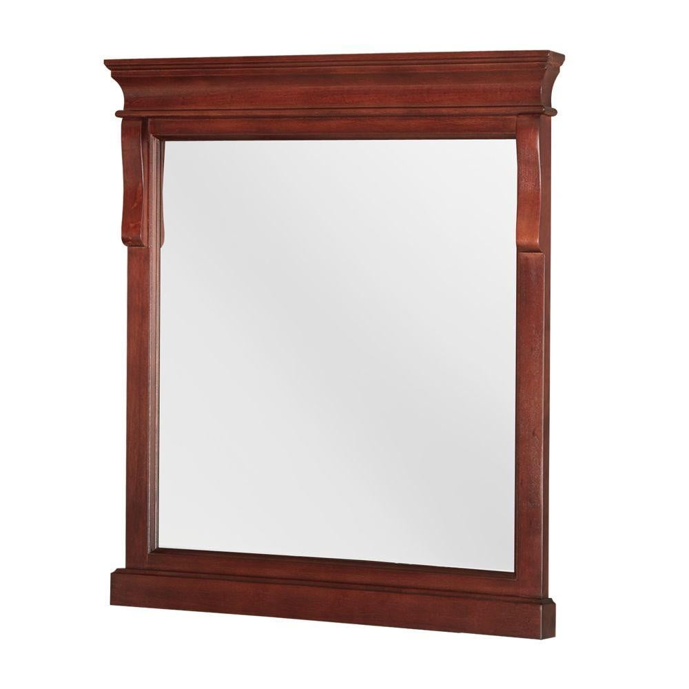 Naples 32 in. H x 24 in. W Framed Wall Mirror in Tobacco