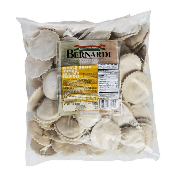 Bernardi Whole Grain Jumbo Cheese Ravioli Pasta, 5.2 Pound -- 2 per case