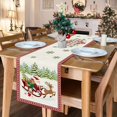 thumbnail image 3 of Newhomestyle Christmas Table Runner,Santa Claus Reindeer Christmas Table Runner Decor for Party Decor 13x72inch, 3 of 6