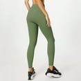 thumbnail image 2 of Women's Solid Color Leggings High Waisted Workout Athletic Activewear Pants Tummy Control Stretchy Sports Buttery Workout Leggings, 2 of 8