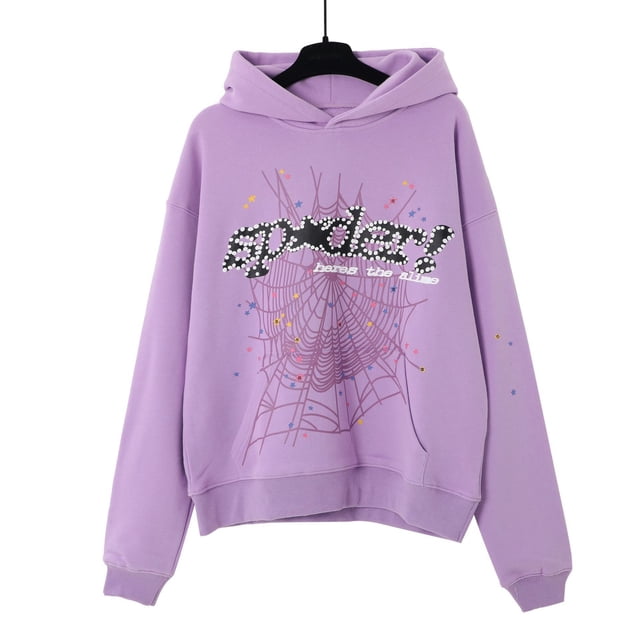 SP5DER Sudadera con capucha con estampado de telaraña, talla grande, holgada, para hombre y mujer, traje de sudadera con capucha