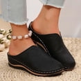 thumbnail image 5 of HTHLVMD Women's Embossed Mules, Closed Toe Slip On Shoes, Home Casual Shoes, Retro Leather Shoes, Closed Toe Clogs for Women Slip-On Mules: Comfortable Women's Mule & Clog, Black 5.5, 5 of 6