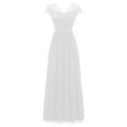 thumbnail image 2 of IDALL Summer Dresses,Maxi Dresses Ladies' Solid Lace Paneled Long Waist Dress Short Sleeve Dress Long Dresses,Modest Dresses,Womens Dresses White Dress XL, 2 of 3