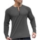 thumbnail image 1 of pstuiky Camisas de invierno de manga larga para hombre, Camisa blusa de cuello redondo con cremallera de color liso para hombre camisetas de hombre m, 1 of 3