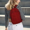 thumbnail image 7 of Balery Red Black Houndstooth Vintage Canvas Backpack for Men and Women - Large Capacity, Durable Travel Laptop Bag for School, Work, Hiking, and Outdoor Activities, 7 of 7
