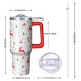thumbnail image 2 of White Christmas Reindeer and Tree Pattern Tumbler with Handle and Lid,40oz Double Wall Vacuum Insulated Tumbler,Cups Gift for Women and Men, 2 of 7