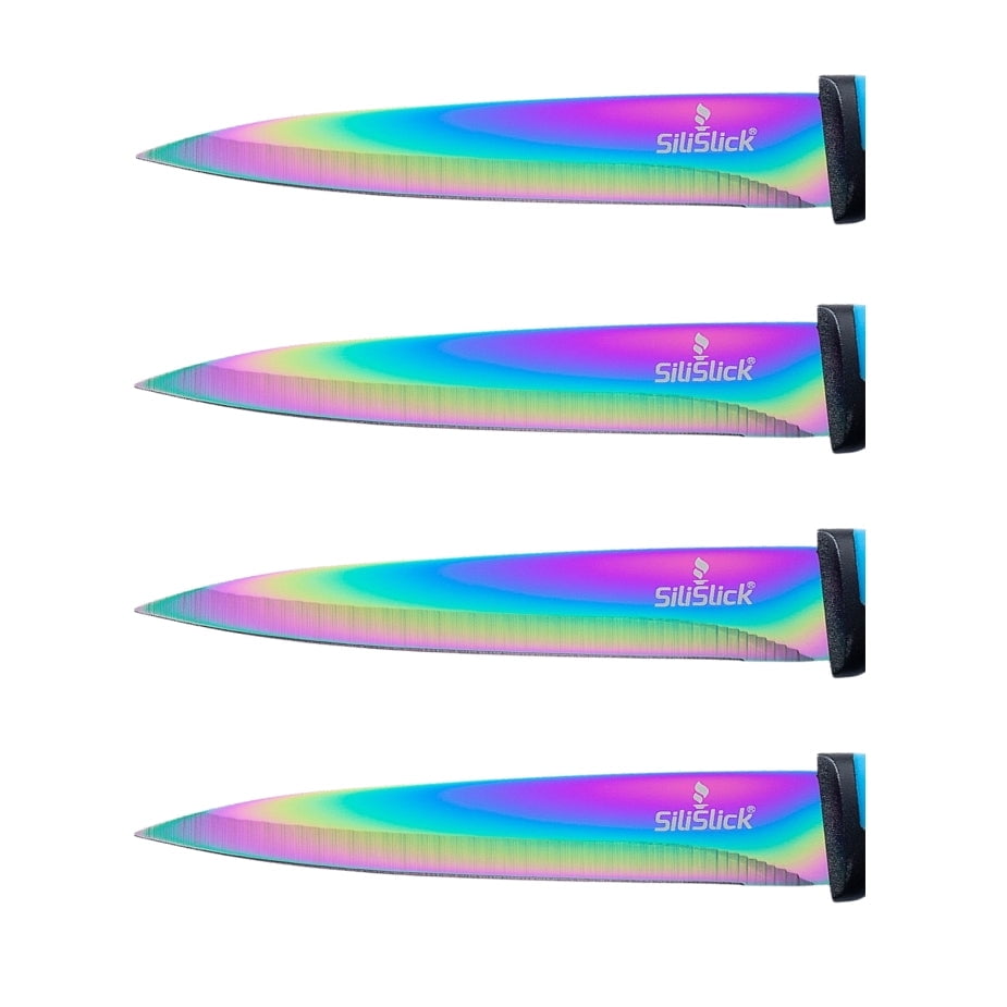 PurpleChef 10 Pieces Iridescent Rainbow Titanium Coated Kitchen Knives Set PC-KS-IR10