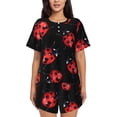 thumbnail image 1 of Balery Beautiful Red Ladybug Conjunto de Pijama para Mujer con Estampado, Dos Piezas de Manga Corta y Shorts, Ropa de Dormir Suave con Cuello Redondo y Bolsillos-Small, 1 of 6