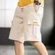 thumbnail image 4 of Pantalones cortos cargo para hombre, de gran tamaño, con bolsillos con cordón, pantalones cortos para hombre, pantalones cortos anchos y cómodos, nuevos para hombre, hermosos pantalones Y2k, 4 of 5