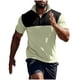 thumbnail image 3 of Ceisia Men's Slim Fit Short Sleeve Half-Zip Color-Blocked Top Waffle-Knit Texture Spring Summer Shirt Gift, 3 of 6