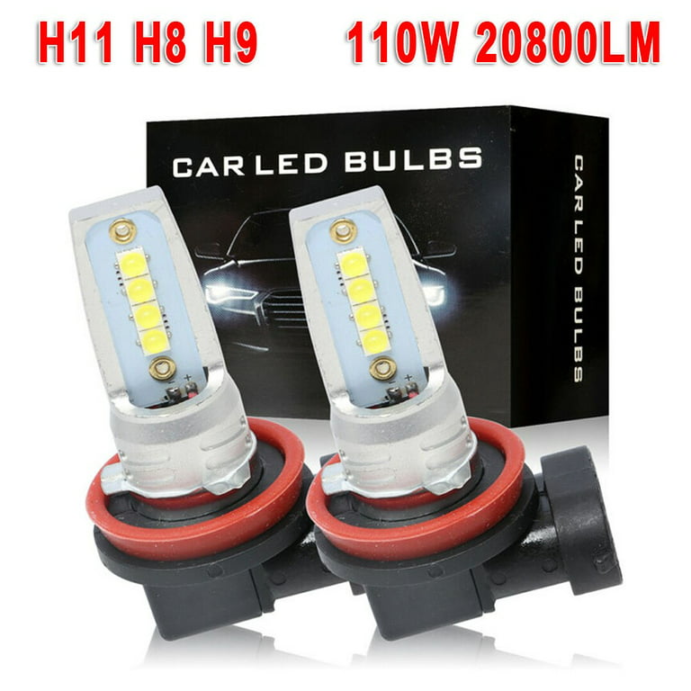 H11 H8 H9 110W LED Fog Lamp Driving Bulb DRL Canbus 20800LM White Projector  Kit 