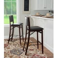 thumbnail image 2 of Linon Kristle 30" Folding Mid Back Bar Stool, Merlot/Dark Brown Faux Leather, 2 of 14