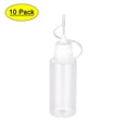 thumbnail image 1 of Botella aplicadora de plástico con punta de aguja Uxcell de 20 ml con tapa blanca, 10 unidades, 1 of 6