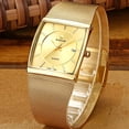 thumbnail image 5 of Men Watch Classic Analog Quartz Date Stainless Steel Milanese Mesh Band Ultra-Thin Rectangle Dial Luminous, 5 of 6