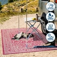 thumbnail image 6 of JONATHAN Y SMB101G-5 Sinjuri Medallion Textured Weave Fuchsia/Light Gray 5 ft. x 8 ft. Indoor/Outdoor Area Rug, Pet Friendly, Stain Resistant, Easy to Clean, for Patio, Living Room; Kitchen, Bedroom, 6 of 11