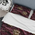 thumbnail image 4 of Designart "Burgundy Floral Elegance In Majesty I" Red Glam Bedding Covert Set - Glam Bed Set With 2 Shams, 4 of 5