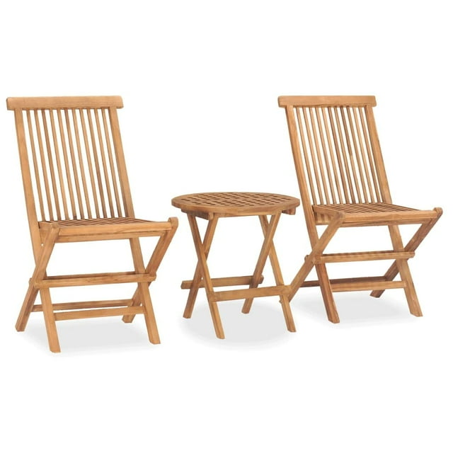 Juego de comedor para patio Casafoyer de madera maciza de teca, 3 piezas