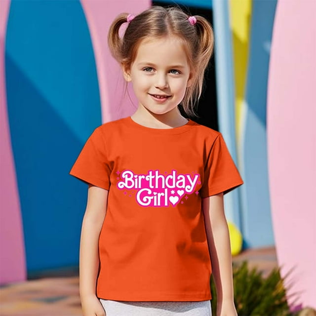 Girls Birthday Tops - Cute Short Sleeve Shirt for Girls for Parties and Everyday Wear