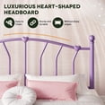 thumbnail image 5 of Einfach Full Bed Frame, Metal Platform Bed with Heart-Shaped Headboard and Footboard, 12.6'' Under-Bed Storage Space, No Box Spring Needed, Purple, 5 of 10