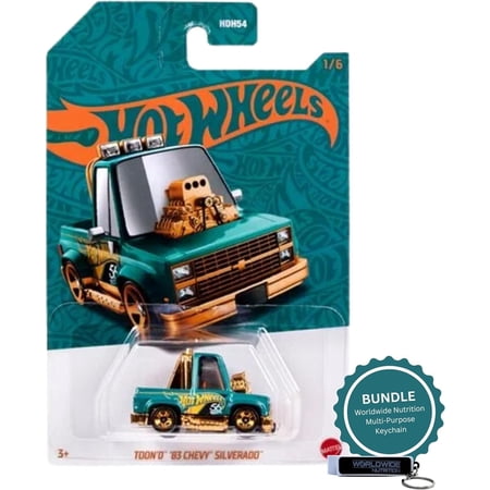 Hot Wheels 56th Pearl and Chrome - 2024 Diecast Car Toon 'D' 83 Chevy Silverado 1/6 - 1 Pack