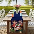 thumbnail image 4 of Happy New Year Table Runner, Cartoon Girl Oriental Dance Lions Fireworks Cotton Linen Table Runners 120 Inches Long, Dresser Scarf Runner for Dining/Living Room/Kitchen/Square Tables 13''x120'', 4 of 9