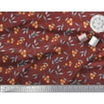 thumbnail image 2 of Soimoi Red Cotton Cambric Fabric Berries Leaves Print Fabric by the Yard 56 Inch Wide, 2 of 3