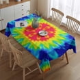 thumbnail image 2 of Rainbow Tie Dye Mandala Pattern Rectangle Tablecloth 60"x84",Waterproof Polyester Rectangle Table Cloth, Wipeable Spillproof Polyester Tablecloth for Dining, Camping, Indoor and Outdoor, 2 of 5
