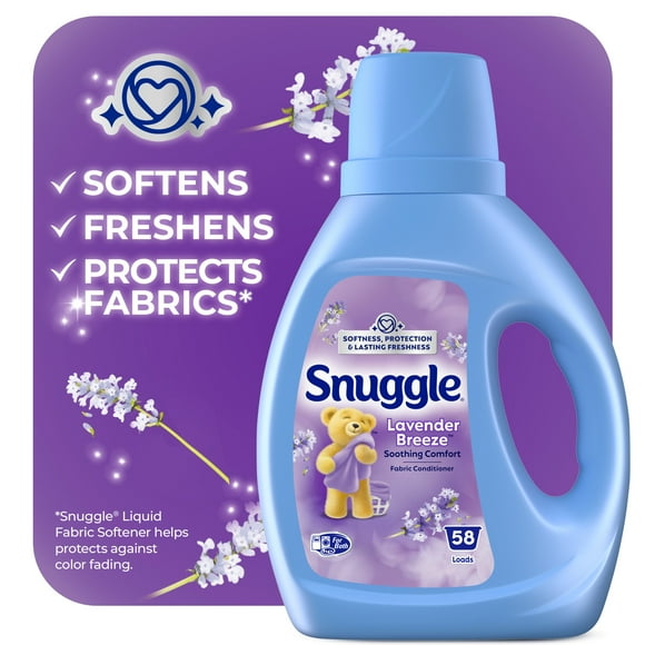 Assouplissant liquide Snuggle Brise de lavande Confort apaisant, 1,16 litres, 58 brassées