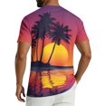 thumbnail image 7 of Youpwaven Men's Hawaii Tropical Graphic T-Shirt, All-over Palm Tree Sunset Print Summer Tee, Casual Short Sleeve Crew Neck Beach Top, Soft Vacation Apparel, 7 of 7