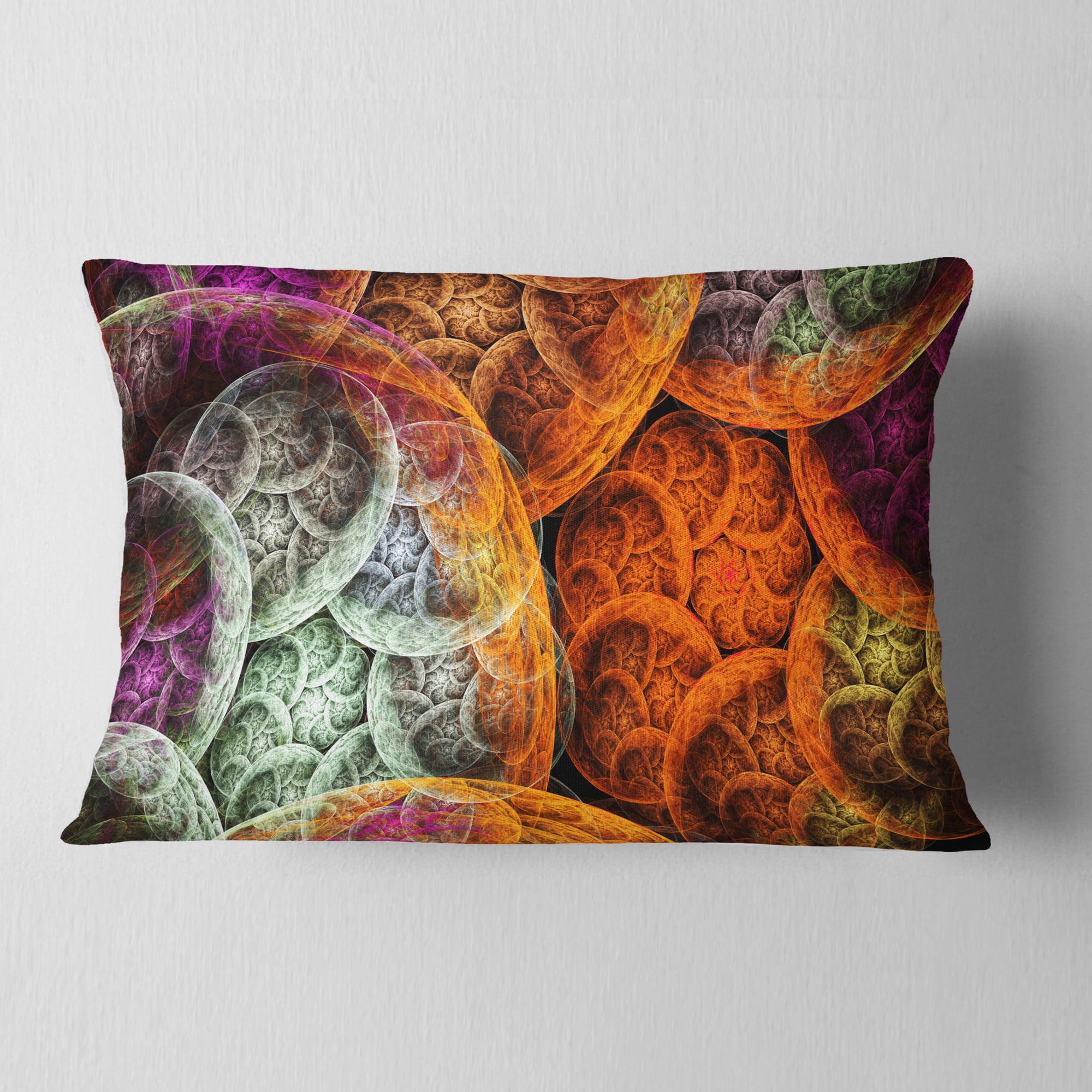 Designart Multi Color Dramatic Clouds - Abstract Throw Pillow - 12x20