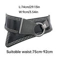 thumbnail image 2 of Prolriy Corset Belts for Women, Women's Fashion Vintage Wide Waist Belt Elastic Stretch Belts with Interlock Buckle Womens Belt Black, 2 of 7