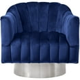 thumbnail image 4 of Meridian Furniture Farrah Navy Velvet Swivel Accent Chair, 4 of 5