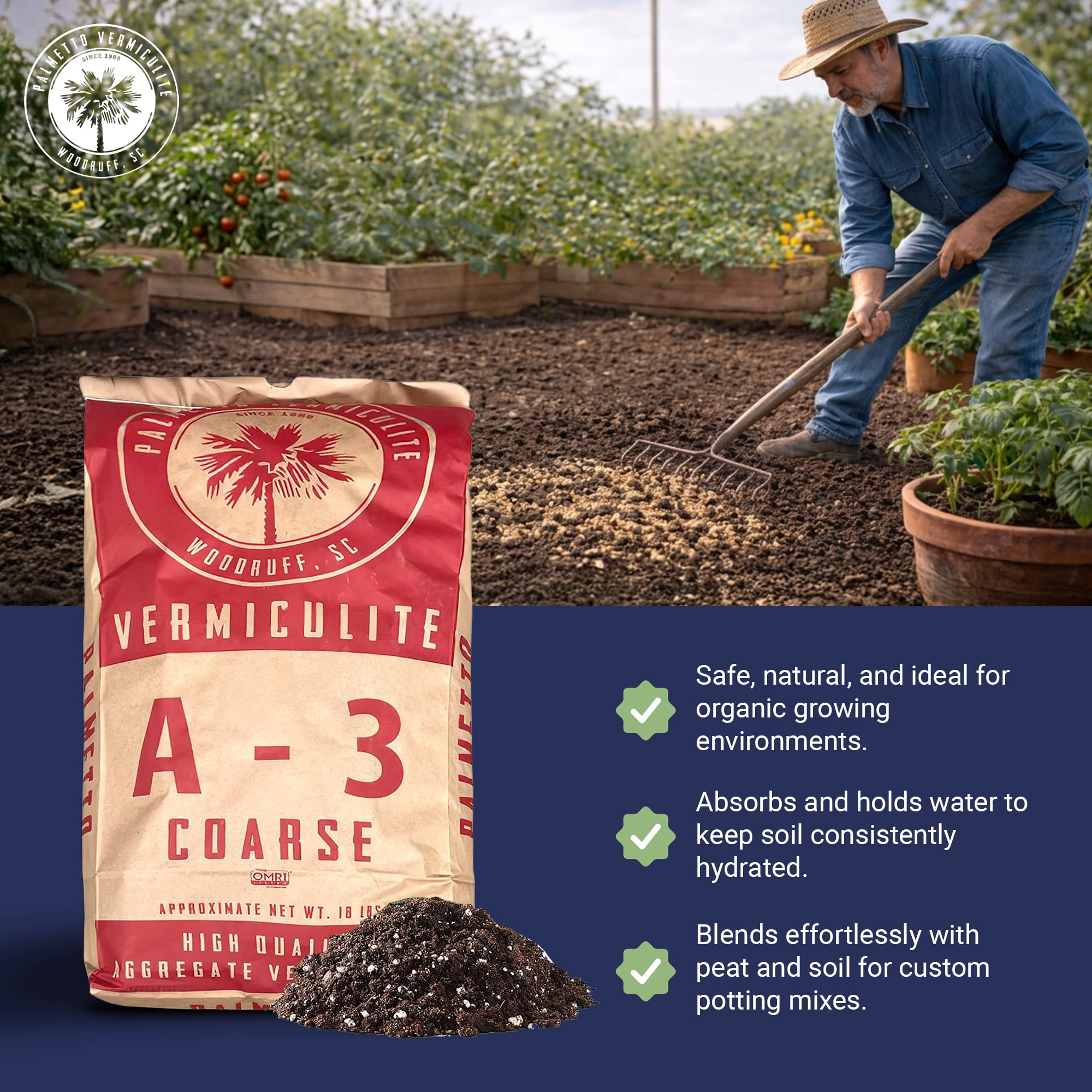 Palmetto 10 Pack 4 Cu Ft Organic Grade 3 Coarse Vermiculite Planting Soil Additive