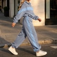 thumbnail image 4 of Smupbvky Tracksuits for Women Set 2 Piece Collared Color Block Zip Jacket Long Sleeve Jogger Pants Casual Fall Outfits (L, Gray), 4 of 7