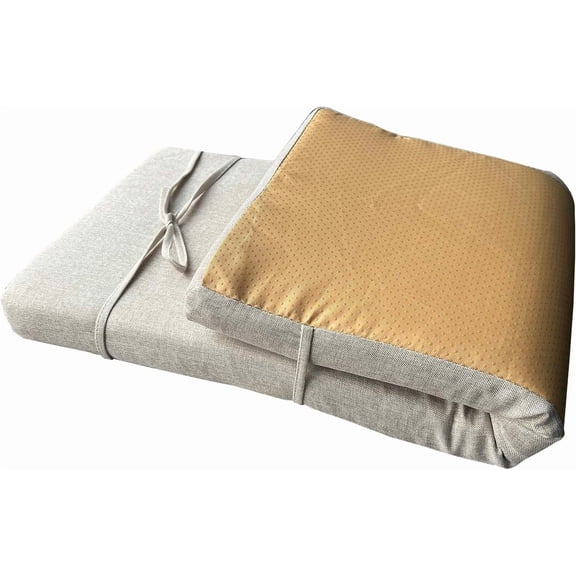 36 x 12 Inches Piano Bench Cushions for Indoor Furniture with Ties Non Slip Kitchen Dining Room Bench seat Cushion for Show Storage, Window, Settee, Ottoman pad, Beige