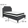 thumbnail image 4 of Flash Furniture Brighton Full Size Tufted Upholstered Platform Bed in Dark Gray Fabric with Pocket Spring Mattress, 4 of 5