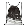 thumbnail image 1 of Saiise Piano Keys With Musical Notes Pattern Sports Drawstring Backpack - String Swim Gym Bag with Wet Proof Pocket for Women&Men-Medium, 1 of 6