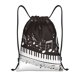 thumbnail image 1 of Fotbe Piano Keys With Musical Notes Bolsa Mochila con Cordón Estampada, Bolsa de Gimnasio Deportiva, Bolsa Cinch, Bolsa con Cordón para Hombres y Mujeres-Small, 1 of 6