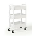 thumbnail image 4 of SunnyPoint 3-Tier Compact Rolling Metal Utility Cart with Caster Wheels, White, 4 of 5