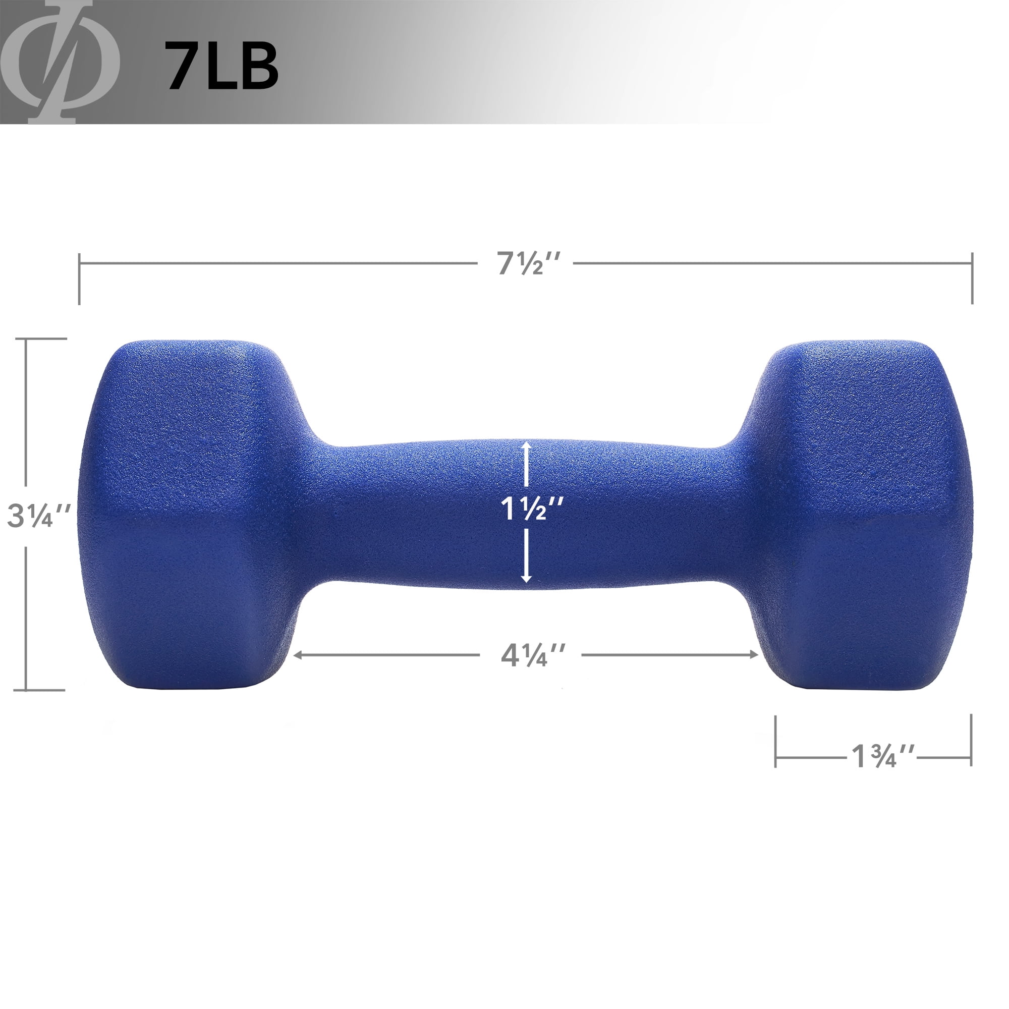 Philosophy Gym Neoprene Dumbbell Hexagon Hand Weights, 7 lb Pair - 14 lb Total