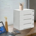 thumbnail image 4 of 4-Storey White Wood 40cm Lock Storage Cabinet Drawer Desktop Locker File Storage Cabinet, 4 of 10