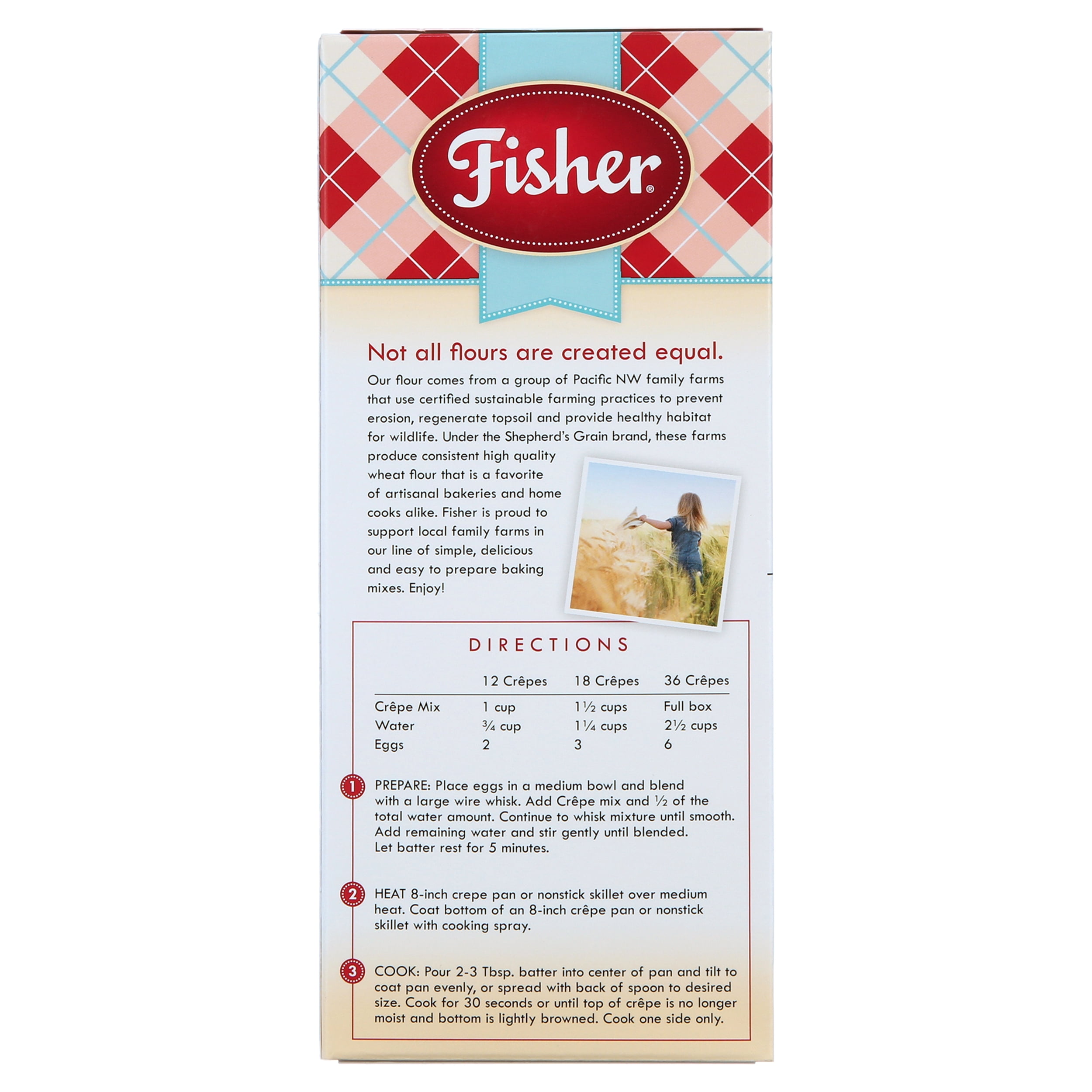 (3 pack) Fisher Classic Crepe Baking Mix, 14 oz Box