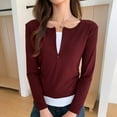 thumbnail image 2 of EDFBUYKRS Womens Dressy Casual Blouse Business Long Sleeve Tops Ruffle V Neck Work Shirt Fall Shirt 2026 M, 2 of 9