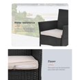 thumbnail image 2 of FDW Patio Furniture Set Outdoor Furniture Wicker Bistro Rattan Chair Conversation Sets with Coffee Table for Yard Backyard Lawn Porch Poolside Balcony,Black and Beige, 2 of 5
