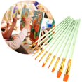 thumbnail image 2 of Paint Brushes Set, 10 Pcs Round Pointed Tip Nylon Hair Artist Acrylic Paint Brushes for Acrylic Oil Watercolor, Face Nail Art, Miniature Detailing & Rock Painting (Mint Green) Multisize, 2 of 4