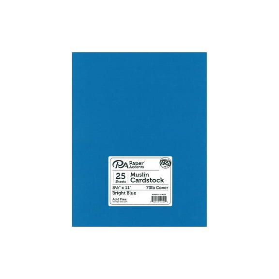 Paper Accents Cardstock 8.5"x 11" Muslin 73lb Bright Blue 25pc
