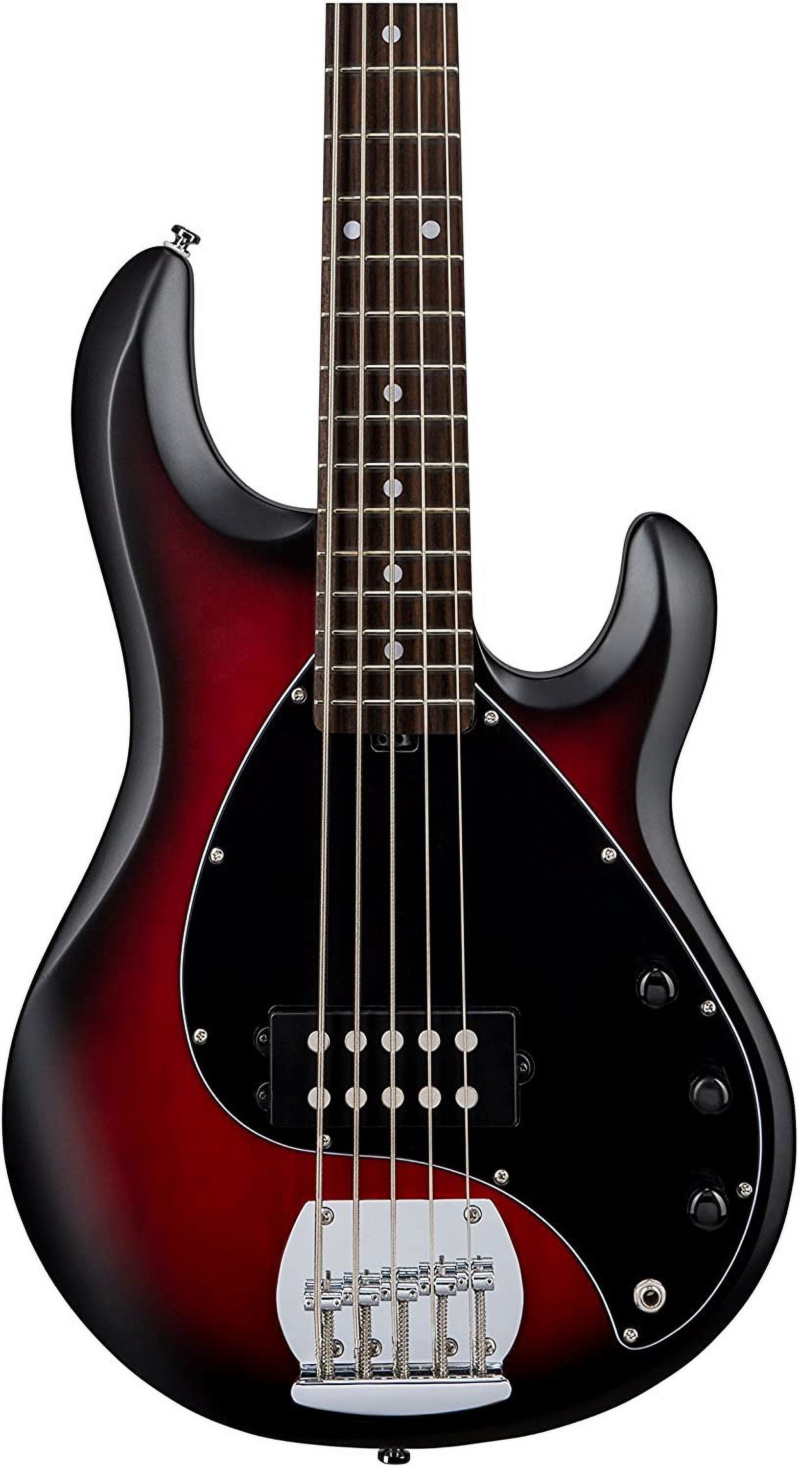 Sterling by Music Man StingRay RAY5 5-String Electric Bass Guitar Ruby Red Burst