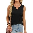 thumbnail image 5 of Women's Summer Sleeveless Camisole Tops Blouses Tank Tops Solid Color Casual V Neck Loose Fit Soft Stretchy for Daily Wear Vacation Beach Loungewear Fashion Essential Gift for Women, 5 of 9